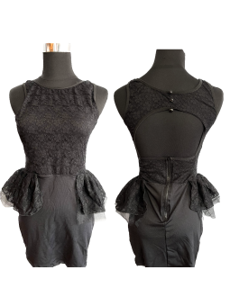 VESTIDO NEGRO CON VOLANTES