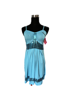 VESTIDO AZUL CON LENTEJUELAS
