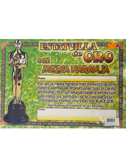 DIPLOMA ESTATUILLA DE ORO