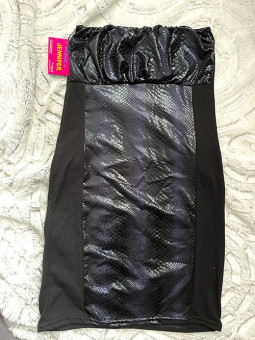 VESTIDO NEGRO BRILLANTE